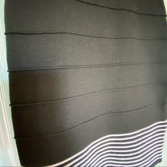 Black and White Stripped Bandage Mini Dress Top Skirt Size XS - Picture 2 of 10